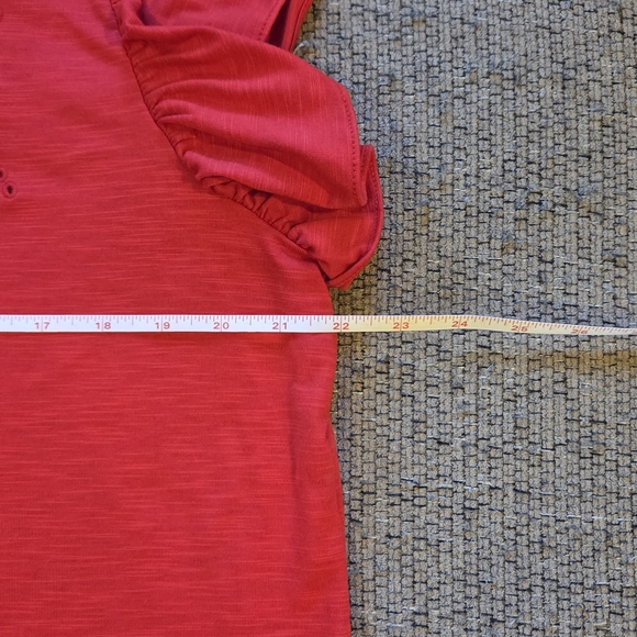 Red Ruffled Sleeve Top - Picture 6 of 7